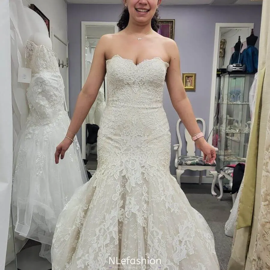 wedding dress hemming