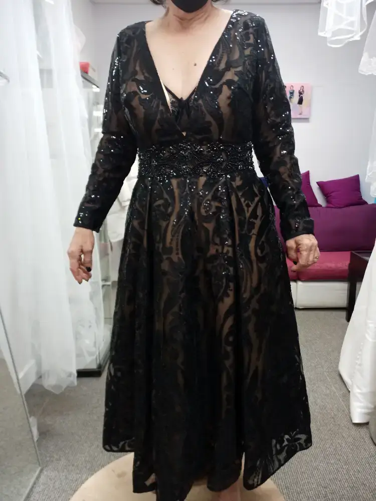 designer evening dress hemming